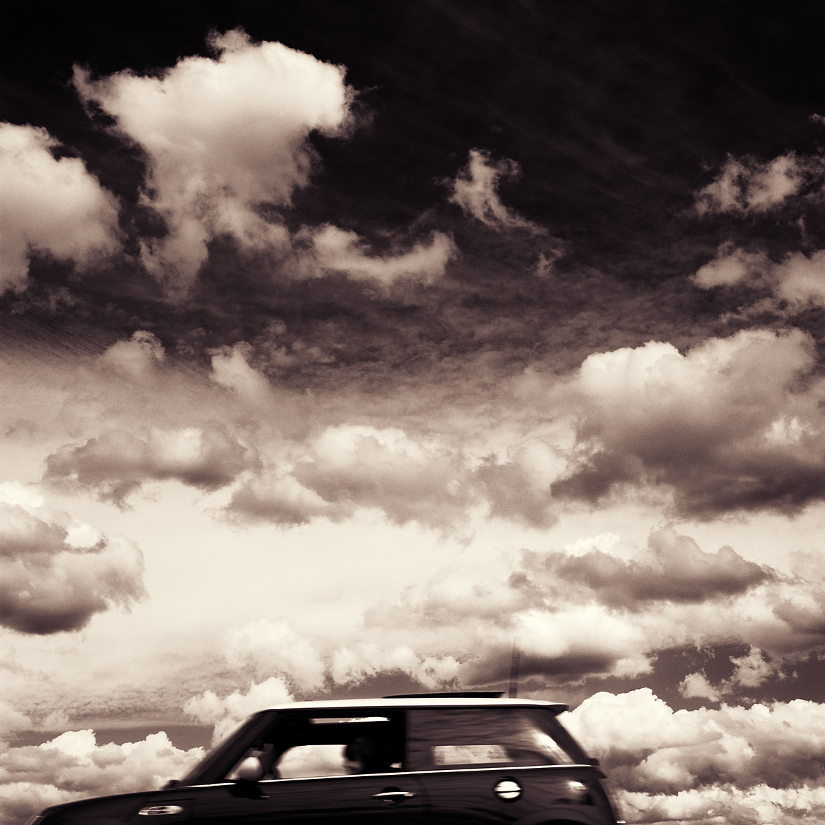 Stephen Austin Welch commercial director & advertising and fine art photographer Mini Cooper B&W black and white sepia selenium duo-toned photography: moody and dramatic fine art photographs
